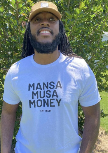 Mansa Musa Money White tee is comfortable, breathable but can still be dressed up or down