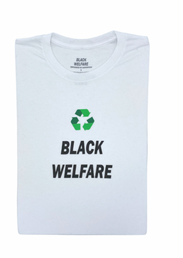 This conversation starter shirt was created to address the negative connotation about the word welfare in the black community. 